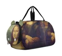 Bolsa de lona para niños, diseño de jinete árabe Delacroix, bolsa de viaje para niños, bolsa de viaje para zapatos, Leonardo da Vinci Mona Lisa La Gioconda, Classic