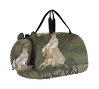 Bolsa de lona para niños, diseño de jinete árabe Delacroix, bolsa de viaje para niños, bolsa de viaje para zapatos, Claude Monet Jean Hobby Horse, Classic