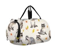Bolsa de lona para niños, diseño de libélulas coloridas, color morado oscuro, bolsas de viaje para niños, bolsa de deporte, Acuarela Lindo mapache beige claro, Classic