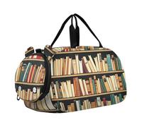 Bolsa de lona para niños, diseño de rana verde, bolsa de fin de semana, bolsa de viaje con compartimento para zapatos, Libros, coloridos, Classic