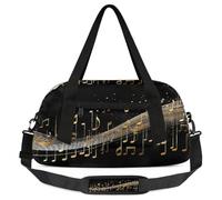 Bolsa de lona para niños, niñas, adolescentes, música abstracta, deportes, gimnasio, fin de semana, viajes, gimnasia, baile, ballet, multicolor