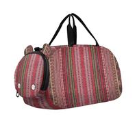Bolsa de lona para niños, para el fin de semana, con hojas de utopía, abstractas, para viajes, gimnasio, equipaje para niños, Área Ethnic Red, Classic