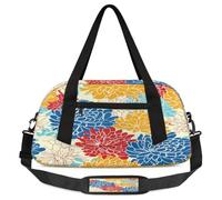 Bolsa de lona para niños y niñas, diseño de crisantemo, con flores coloridas, ligera, deportiva, para gimnasio, para fin de semana, para llevar durante la noche, para viajes, baile, chrysanthemum,