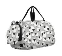 Bolsa de lona para niños y niñas, diseño de ovejas, color gris