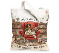 Bolsa de lona para perros para mujer, acogedora silla de libros lujosos, color café otoño, lavable, reutilizable, para uso diario, ideas para compras, viajes, oficina, biblioteca, casual, 13 x 15
