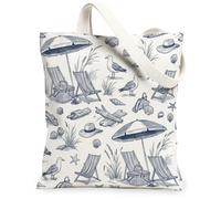 Bolsa de lona para sombrilla de playa para mujer, silla de playa costera de verano, color azul marino, lavable, reutilizable, Azul marino, 13x15 Inch