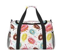 Bolsa de lona para viajes, con estampado de donut No.9018, bolsa de viaje para el fin de semana, bolsa de transporte para mujeres y hombres, bolsa de viaje de artículos personales