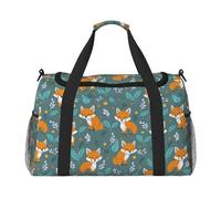 Bolsa de lona para viajes, con patrón de zorro, n.º 9070, bolsa de viaje para el fin de semana, bolsa de transporte para mujeres y hombres, bolsa de viaje de artículos personales