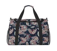 Bolsa de lona para viajes, diseño de cachemira n.º 9070, bolsa de viaje para el fin de semana, bolsa de transporte para mujeres y hombres, bolsa de viaje de artículos personales