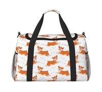 Bolsa de lona para viajes, lindo perro Corgi Funny_F Weekender durante la noche, bolsa de transporte para mujeres y hombres, bolsa de viaje de artículo personal
