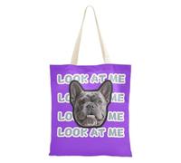 Bolsa de lona personalizada de color azul y violeta, color liso, con avatares en bolsas a granel, bolsa de lona a granel para mujer en blanco