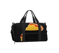 Bolsa de lona plana para rebanadas de pizza con compartimento para zapatos, gimnasio, fin de semana para hombres y mujeres, bolsa de viaje impermeable con bolsillo húmedo para zapatos sucios