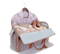 Bolsa de lona plegable 3 en 1 para viajes, convertible para colgar traje, vestido de fin de semana, gran bolsa de ropa de viaje para hombre y mujer, Azul-Blanco, 37x20.5x12.5 inches, 50L, Bolsa de