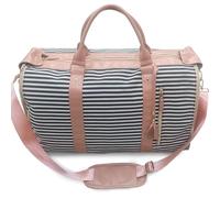 Bolsa de lona plegable 3 en 1 para viajes, convertible para colgar traje, vestido de fin de semana, gran bolsa de ropa de viaje para hombre y mujer, Negro-blanco, Large (37*20.5*12.5 inches, 50L