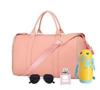 Bolsa de lona plegable, bolsa de lona de gran capacidad, bolsa de viaje impermeable con correa de hombro desmontable y asas | Paquete de fin de semana plegable para camping, playa, natación, piscina