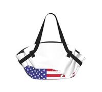 Bolsa de lona plegable con diseño de mapa de bandera de Estados Unidos, impermeable, para viajes, camping, parque al aire libre, playa