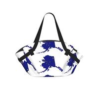 Bolsa de lona plegable con diseño de mapa de la bandera del estado de Alaska, bolsa de lona impermeable para viajes, colchón de camping para parque al aire libre, playa