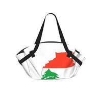 Bolsa de lona plegable con diseño de mapa de la bandera del Líbano, impermeable, para viajes, camping, parque al aire libre, playa