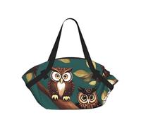 Bolsa de lona plegable con estampado de búho mágico impermeable, bolsa de viaje, colchón de camping para parque al aire libre, playa
