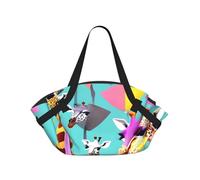 Bolsa de lona plegable con estampado de jirafa colorida para amantes de los amantes de la jirafa, bolsa de viaje, colchón de camping para parque al aire libre, playa