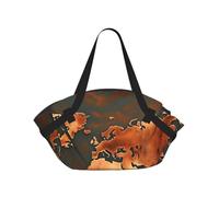 Bolsa de lona plegable con estampado de mapa del mundo de óxido, impermeable, bolsa de viaje, colchón de camping para parque al aire libre, playa
