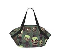 Bolsa de lona plegable con estampado de muchos zombies, impermeable, para viajes, camping, parque al aire libre, playa