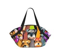 Bolsa de lona plegable con estampado de perros Schnauzer de aceite, bolsa de viaje impermeable, colchón de camping para parque al aire libre, playa