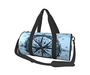 Bolsa de Lona Redonda Azul Longitud Windrose brújula Bolsa de Viaje Gran Capacidad Bolso de Mano para Hombres Mujeres