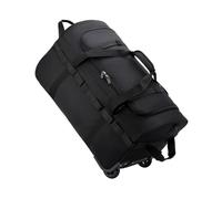 Bolsa de Lona Resistente con Ruedas, Plegable, Impermeable, Correa Hombro Ajustable y Bolsillos for Viajes Gimnasio para la excursión de Fin de Semana al Gimnasio(Black)
