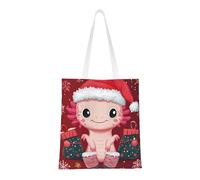 Bolsa de lona reutilizable con estampado de gatos lindos para truco o trato, compras de comestibles y mucho más, Lindo Axolotl 10, Talla única