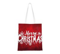 Bolsa de lona reutilizable de Navidad para truco o trato, compras de comestibles y mucho más, Feliz Navidad 15, Medium