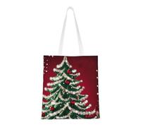 Bolsa de lona reutilizable de Navidad para truco o trato, compras de comestibles y mucho más, Rojo Navidad 7, Medium