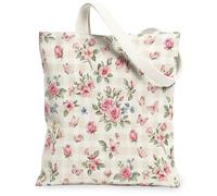 Bolsa de lona rosa para mujer, floral, vintage, mariposa, flores, primavera, melocotón, lavable, reutilizable, bolsas de mano para todos los días, Melocotón, 13x15 Inch