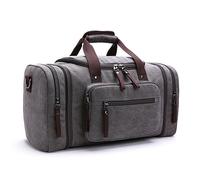 Bolsa de lona unisex, bolsa de viaje para llevar durante la noche, fin de semana, bolsa de fin de semana para hombres y mujeres (gris), Color A