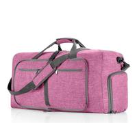 Bolsa de Lona Viaje Gran Capacidad for Hombre y Mujer, Bolso Deportivo Hombro 85L, Plegable, Oxford, Equipaje Fitness, 2 uds para Viajes(Pink)