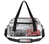 Bolsa de lona vintage británica del Reino Unido del Big Ben para niños, niñas, adolescentes, deportes, gimnasio, viajes, gimnasia, baile, ballet, multicolor