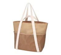 Bolsa de malla ancha genérica para playa - Beach Tote Bags | Sandproof Lightweight Family Swim Bag Vacation | Shopping Bag Pool Bag for Toys plegable Mesh Handbag for Slippers Swimming, caqui, Se