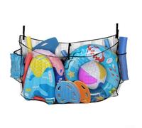 Bolsa de malla colgante reforzada para accesorios de piscina con optimización del flujo de aire y base tejida que distribuye la carga