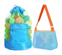 Bolsa De Malla Cuadrada Grande Para Hombro, Bolsa De Juguetes Para Arena, Red