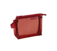 Bolsa de malla de nailon ligera con cremallera para auriculares, brochas de maquillaje, tarjetas de identificación, monedas y pequeños artículos personales (5)