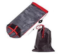 Bolsa de malla de pesca plegable con tierra, tela Oxford y marco de aleación de aluminio para pesca salvaje, almacenamiento portátil para captura fresca, negro y rojo (40 x 0,8 m)