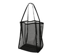 Bolsa de Malla Extragrande para Mujer con Bolsillo Plegable, Ligero, Primavera/Verano, Paseos por la Playa, Picnic, Viajes, Camping, familias, Amantes de Las Actividades al Aire Libre, Negro,