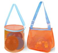 Bolsa de malla playa, 2 Piezas Bolsa Playa Juguetes, Bolsa de Malla para Conchas, Bolsa de Juguetes Playa Niños, Bolsa Playa Arena, Bolsa Plegable de Malla de Playa, Para Playa Natación Piscina