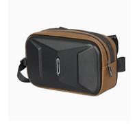 Bolsa de manillar de bicicleta, 3L Hard Shell Front Storage para bicicletas de montaña y carretera, bolsa de película de cuero de liberación rápida en negro (marrón)