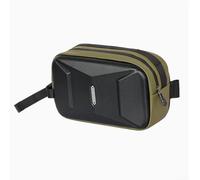 Bolsa de manillar de bicicleta, 3L Hard Shell Front Storage para bicicletas de montaña y carretera, bolsa de película de cuero de liberación rápida en negro (verde)