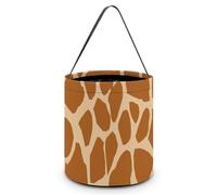 Bolsa de mano con diseño de jirafa de vida silvestre, para Halloween, truco o trato, bolsa de regalo, cesta de caramelos, cubo portátil