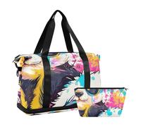 Bolsa de mano con diseño de panda con diseño de caricaturas de Can Love, con correa ajustable para viajes, gran capacidad, Cartoon can love - Gafas de sol panda, 1 size