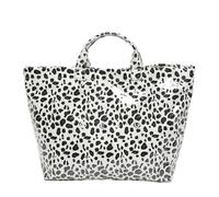 Bolsa de mano con estampado de letras para mujer: color sólido, leopardo, guepardo, trabajo Hobo | PVC impermeable + papel kraft, para ir de compras y viajes, leopardo blanco, Large