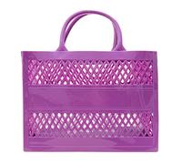 Bolsa de mano de PVC de gran capacidad, bolsa de playa de silicona de goma, bolsa de mano transparente, Purple, Talla única