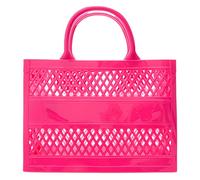Bolsa de mano de PVC de gran capacidad, bolsa de playa de silicona de goma, bolsa de mano transparente, hot pink, Talla única